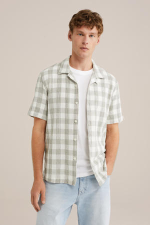 casual overhemd met textuur groen