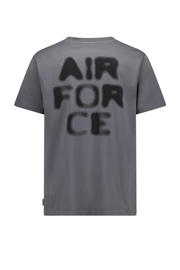 thumbnail: Grijze heren Airforce T-shirt van katoen met backprint, korte mouwen en ronde hals