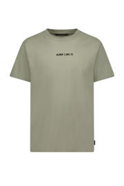 thumbnail: Groene heren Airforce T-shirt van katoen met backprint, korte mouwen en ronde hals