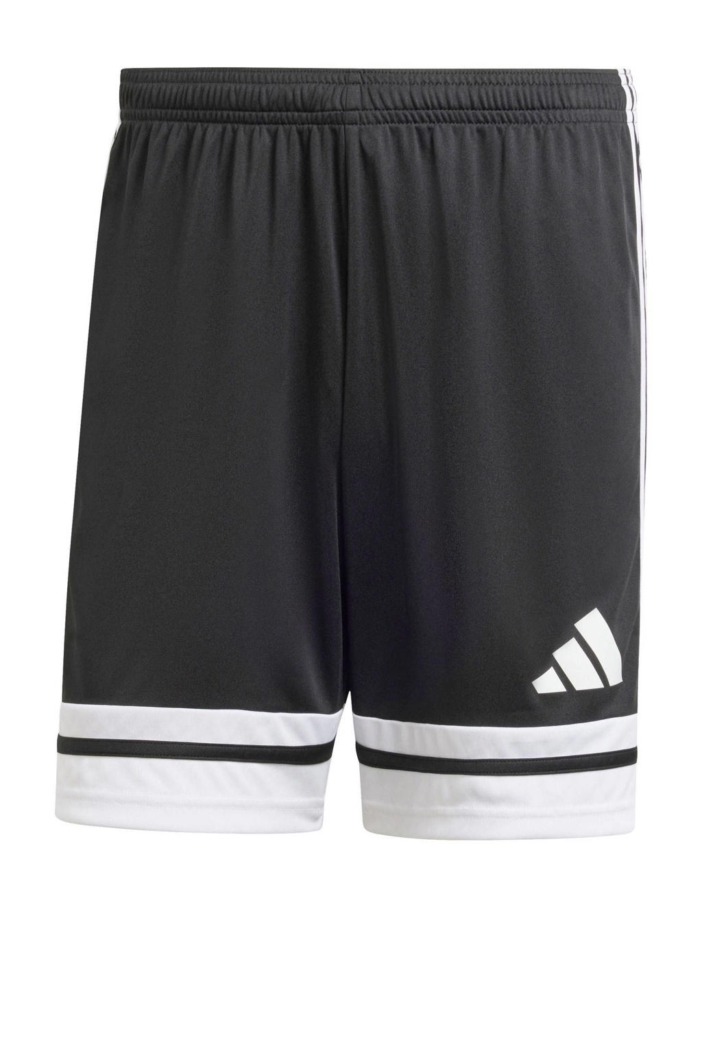 Zwart en witte heren adidas Performance voetbalshort van polyester met elastische tailleband met koord