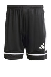 thumbnail: Zwart en witte heren adidas Performance voetbalshort van polyester met elastische tailleband met koord