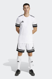 thumbnail: Wit en zwarte heren adidas Performance voetbalshirt van polyester met korte mouwen en ronde hals