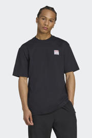 thumbnail: Zwarte heren adidas Originals T-shirt van katoen met korte mouwen en ronde hals