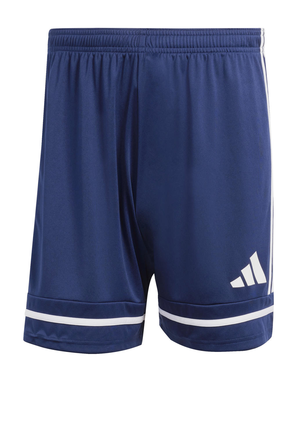 Donkerblauwe heren adidas Performance sportshort van polyester met elastische tailleband met koord