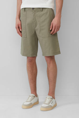 linnen relaxed bermuda short donkergroen