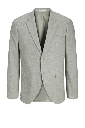 gemêleerd slim fit colbert JPRRIVIERA met linnen grijsgroen