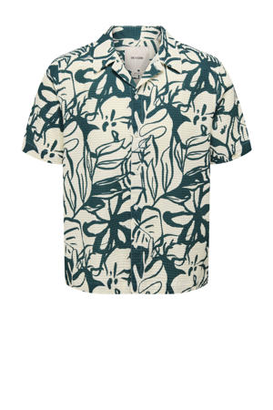 casual overhemd met textuur groen