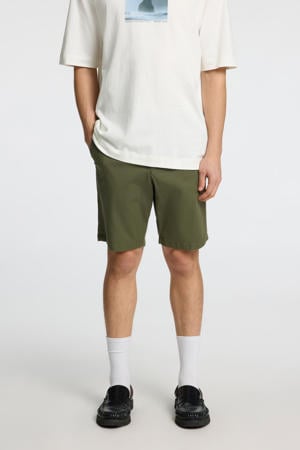 slim bermuda short SLHSLIM-MILES olijfgroen