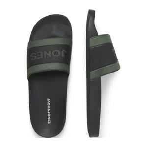 Jfwjarred Slider badslippers antraciet/groen