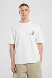 thumbnail: Ecru heren America Today T-shirt van katoen met backprint, korte mouwen en ronde hals