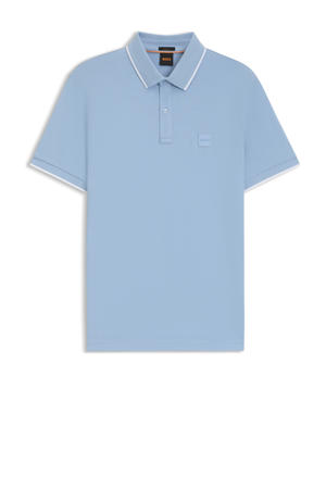 slim polo lichtblauw