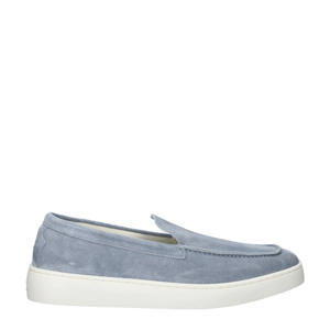   suède loafers lichtblauw