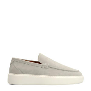   suède loafers lichtgrijs