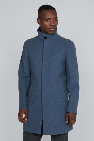 wollen manteljas blauw