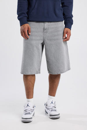 loose denim short grijs