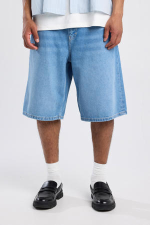 loose denim short blauw