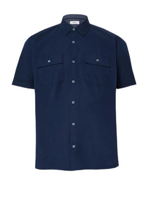 regular overhemd donkerblauw