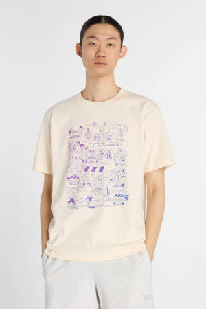 T-shirt ecru/paars