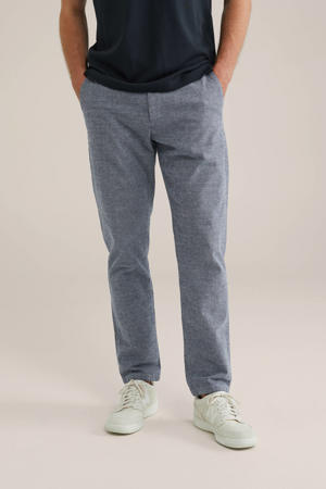 slim casual broek donkerblauw