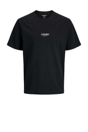 regular T-shirt zwart