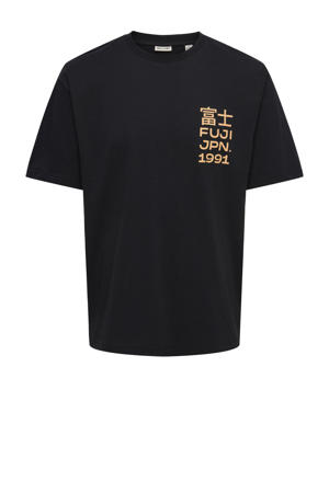 relaxed T-shirt zwart