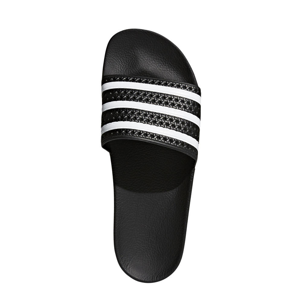Zwart en witte unisex adidas Originals Adilette badslippers van pu 