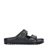 thumbnail: Zwarte heren Birkenstock Arizona Eva slippers van imitatieleer met effen